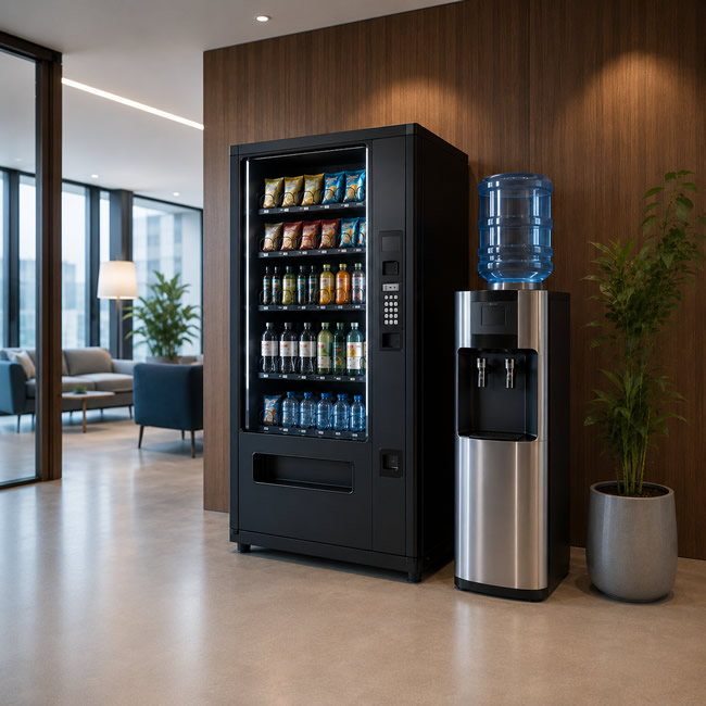 Maquina de vending y fuente de agua con seguro de responsabilidad civil